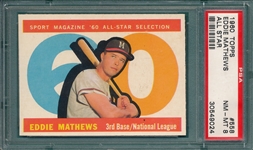 1960 Topps #558 Eddie Mathews, AS, PSA 8 *Hi #*