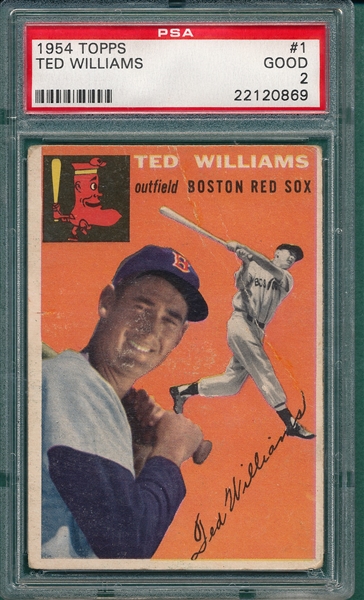 1954 Topps #1 Ted Williams PSA 2