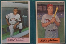 1954 Bowman #15 Ashburn & #132 Feller, Lot of (2)