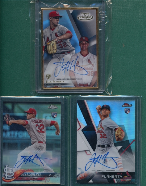 2018 Topps Inception/Update/Bowman Holiday Jack Flaherty, Rookie, Autos, Lot of (6)