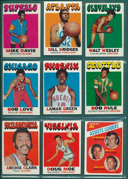 1971-90s Basketball Lot of (54) W/ Jordan, West, Chamberlin & Abdul-Jabbar