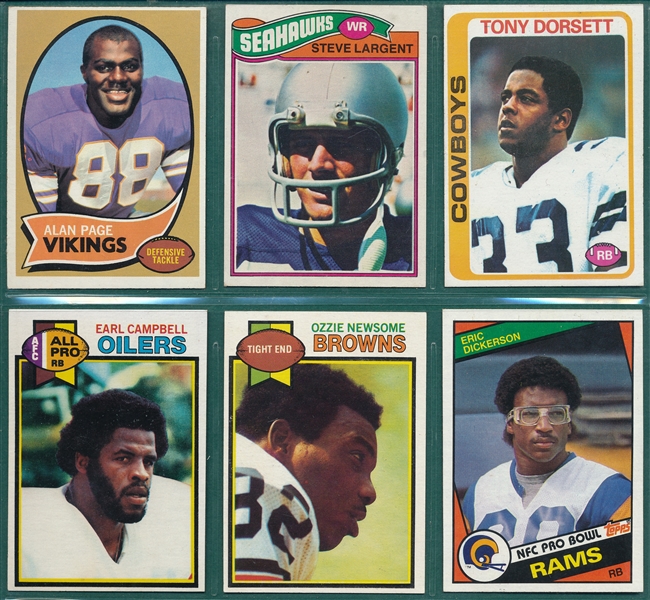 1970-84 Topps FB Lot of (6) Rookies W/ Earl Campbell