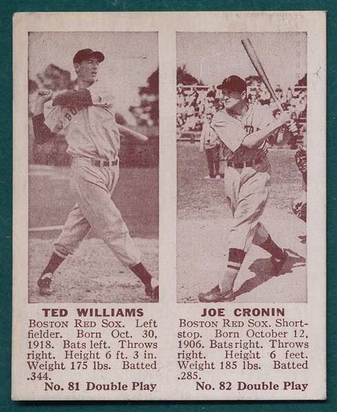 1941 Double Play #81 Ted Williams/ #82 Cronin