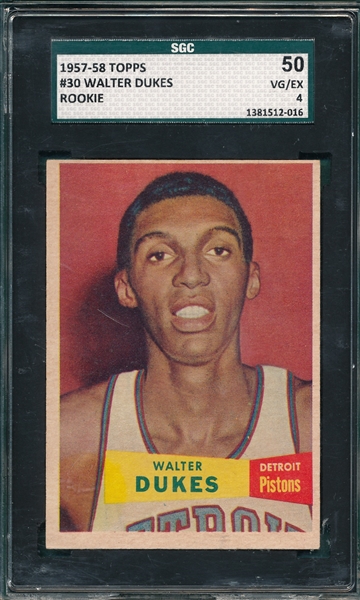 1957 Topps Basketball #30 Walter Dukes SGC 50