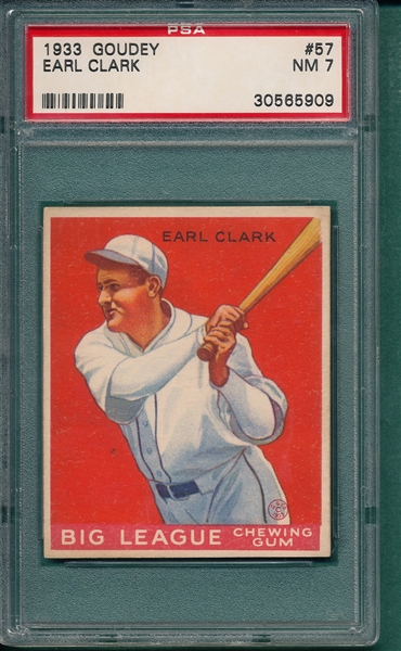 1933 Goudey #057 Earl Clark PSA 7