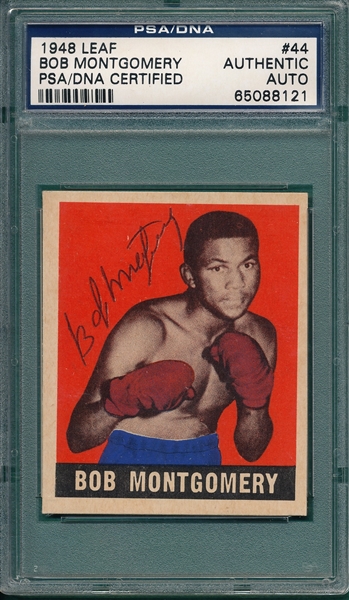 1948 Leaf Boxing #44 Bob Montgomery PSA/DNA Authentic *Autographed*