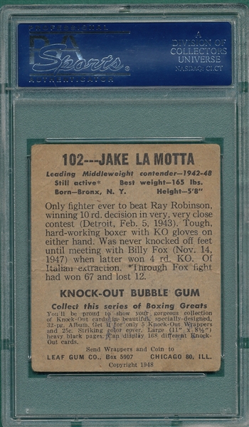 1948 Leaf Boxing #102 Jake LaMotta PSA/DNA 10 *Autographed*