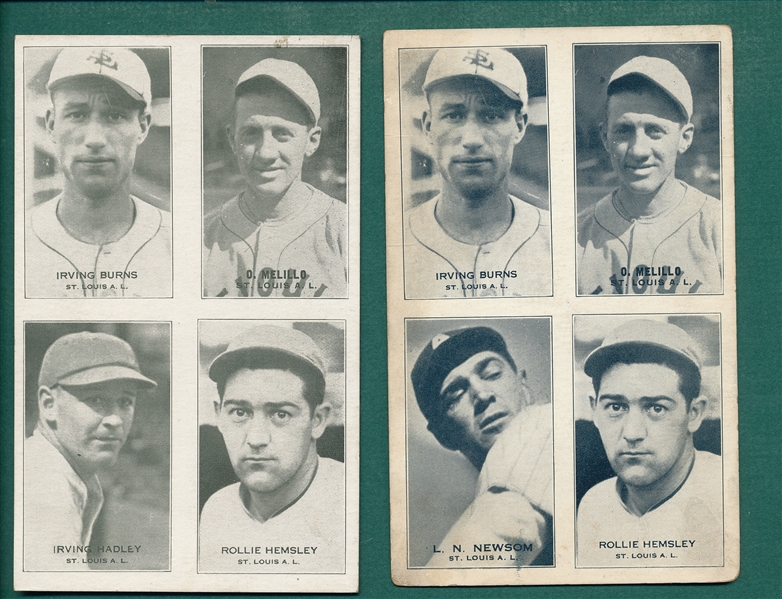1934/35 Exhibits 4 In 1, St. Louis Browns, Lot of (2) 