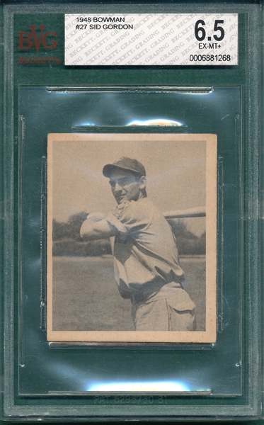 1948 Bowman #27 Sid Gordon BVG 6.5