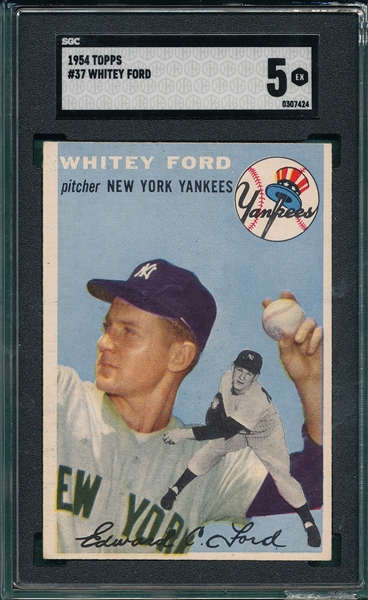 1954 Topps #37 Whitey Ford SGC 5