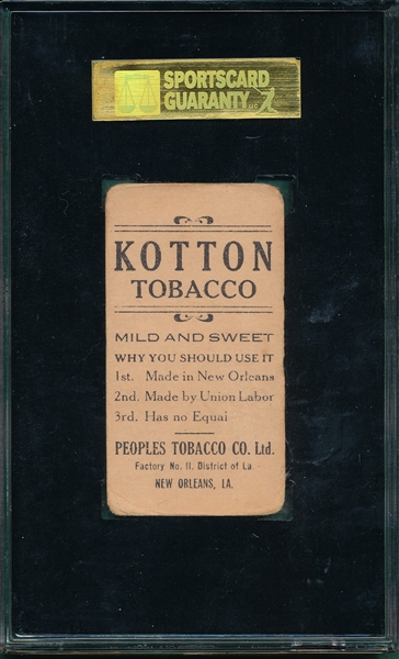 1911-16 T216 Christy Mathewson Kotton Cigarettes SGC 30 