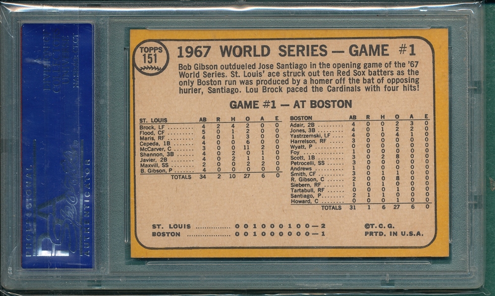 1968 Topps #151 World Series Game 1 W/ Brock PSA 9 *Mint*