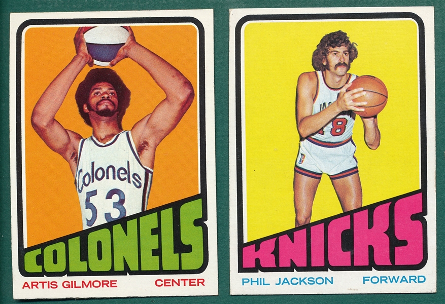 1972 Topps Basketball #32 Phil Jackson & #180 Gilmore, Rookie, Lot of (2)