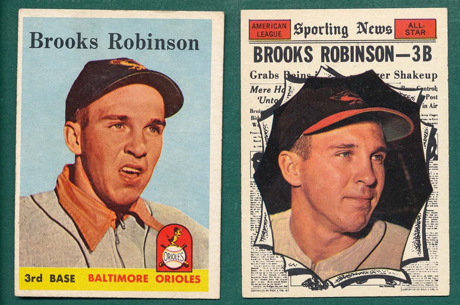 1958/61 Topps Brooks Robinson, Lot of (2)