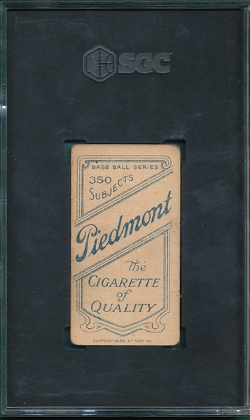 1909-1911 T206 Smith, Sid Piedmont Cigarettes SGC 3 *Southern League*