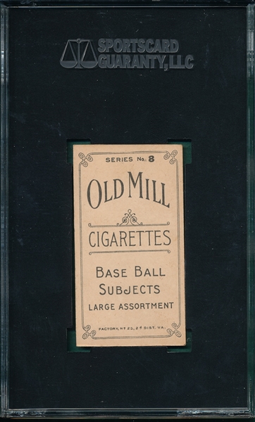 1910 T210-8 Hohnhorst Old Mill Cigarettes SGC 82 *Highest Graded*