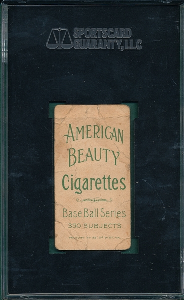 1909-1911 T206 Doyle, Larry, Batting, American Beauty Cigarettes, SGC 10