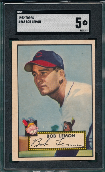1952 Topps #268 Bob Lemon SGC 5