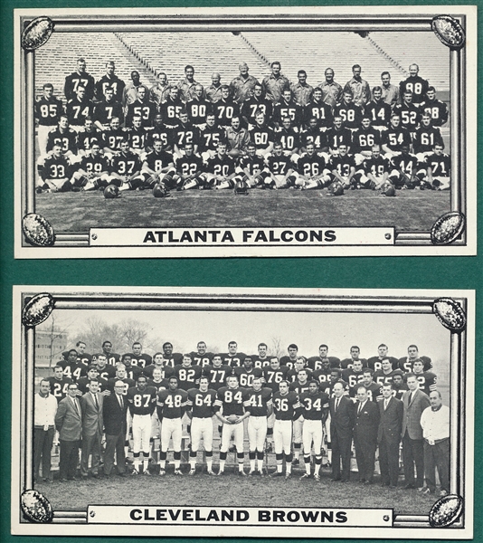 1968 Topps Football Team Test Set, Falcons & Browns, Lot of (2)