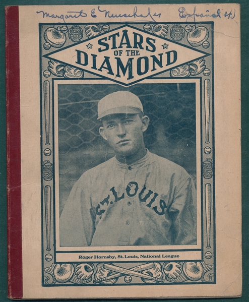 1920s Stars Of the Diamond Notebook W/ Rogers Hornsby