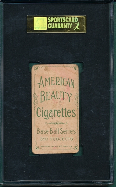 1909-1911 T206 Hallman American Beauty Cigarettes SGC 10