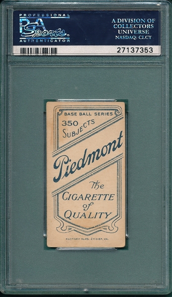 1909-1911 T206 Chase, Dark Cap, Piedmont Cigarettes PSA 3 