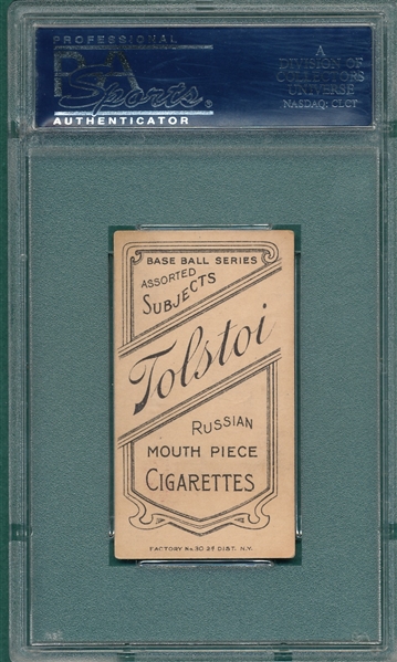 1909-1911 T206 Chase, Dark Cap, Tolstoi Cigarettes PSA 3