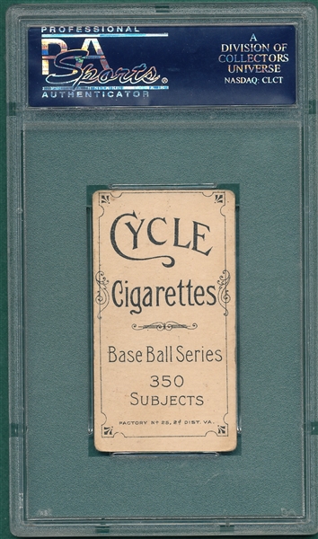 1909-1911 T206 Chase, Dark Cap, Cycle Cigarettes PSA 2.5 *350 Series*