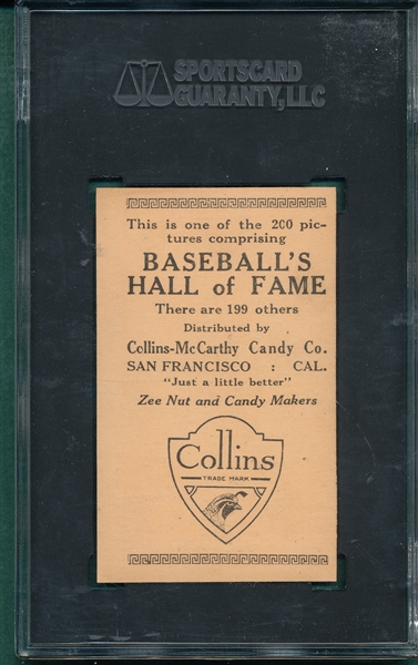 1917 E135 #87 Collins-McCarthy Walter Johnson SGC Authentic