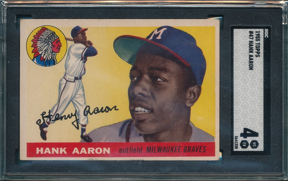 1955 Topps #47 Hank Aaron SGC 4