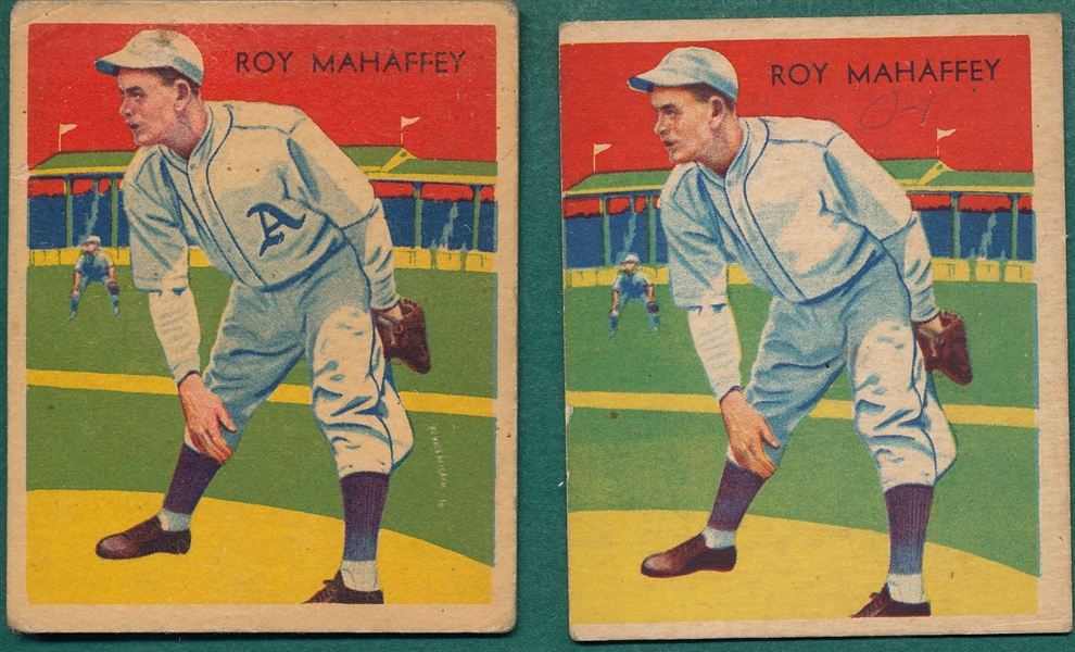 1934-36 Diamond Stars #10 Roy Mahaffey, Both Variations, Lot of (2)