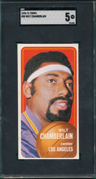 1970 Topps Basketball #50 Wilt Chamberlain SGC 5