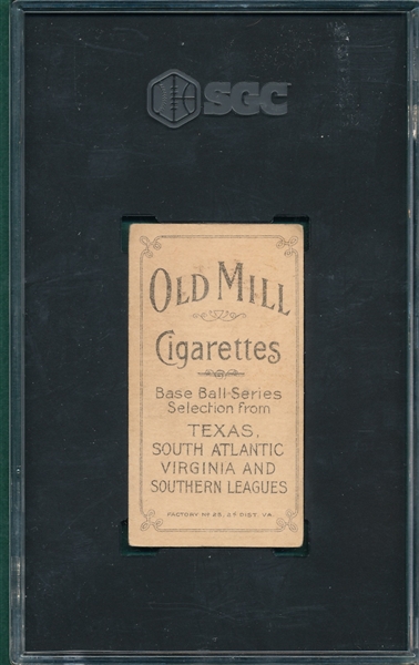1909-1911 T206 Coles Old Mill Cigarettes SGC 4 *Southern League*