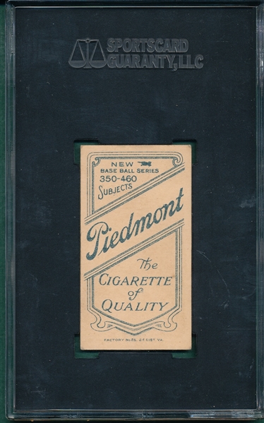 1909-1911 T206 Oldring, Batting, Piedmont Cigarettes SGC 60