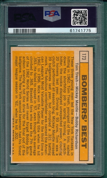 1963 Topps #173 Bombers Best W/ Mantle PSA 6