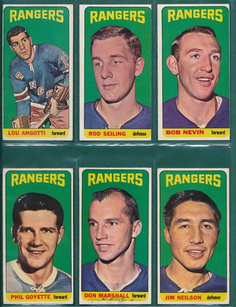 1964 Topps Hockey Lot of (14) Rangers W/ #24 Rod Gilbert
