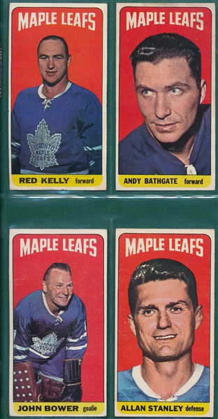 1964 Topps Hockey Lot of (10) Maple Leafs W/ #44 Red Kelly