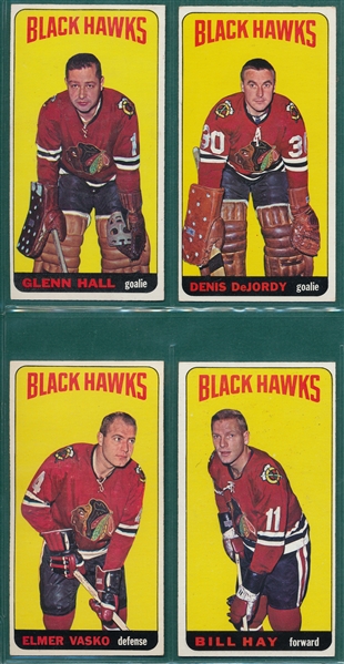 1964 Topps Hockey Lot of (11) Black Hawks W/ #31 Mikita