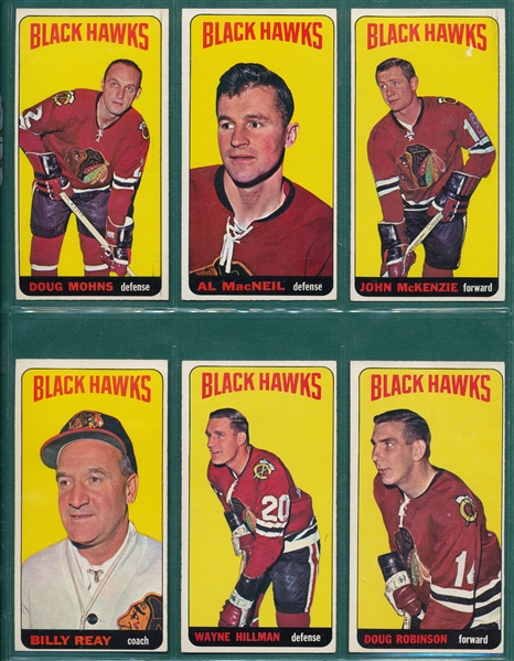 1964 Topps Hockey Lot of (11) Black Hawks W/ #31 Mikita