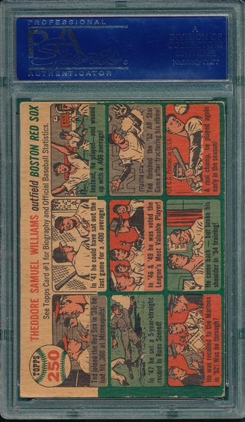 1954 Topps #250 Ted Williams PSA 5 