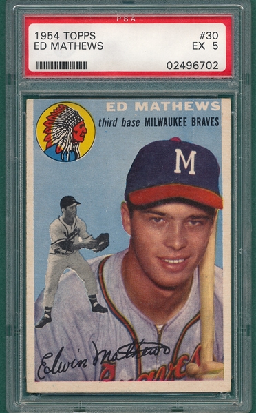 1954 Topps #30 Ed Mathews PSA 5 