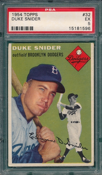 1954 Topps #32 Duke Snider PSA 5 