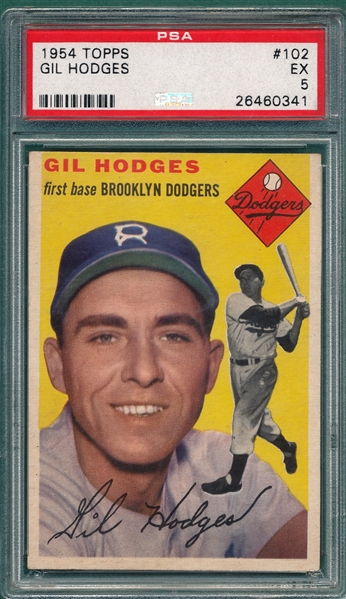 1954 Topps #102 Gil Hodges PSA 5 