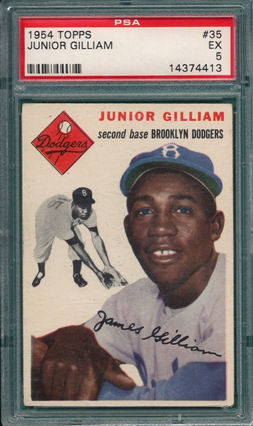 1954 Topps #35 Junior Gilliam PSA 5 
