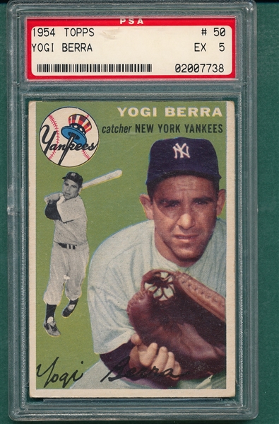 1954 Topps #50 Yogi Berra PSA 5 