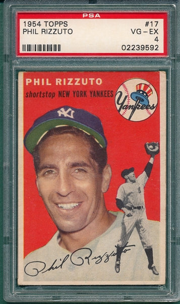 1954 Topps #017 Phil Rizzuto PSA 4