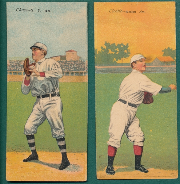 1911 T201 Cicotte/Thoney & Chase/Sweeney Mecca Cigarettes, Lot of (2)