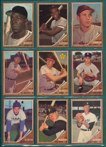 1962 Topps Baseball Lot of (348) W/ Mantle, AS