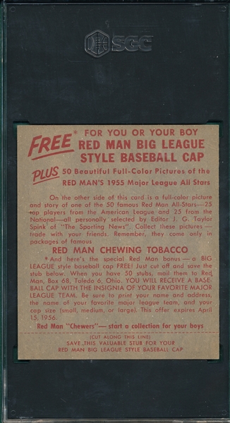 1955 Redman Tobacco AL-16 Yogi Berra W/ Tab SGC 4