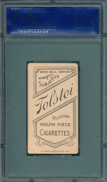 1909-1911 T206 Bender, No Trees, Tolstoi Cigarettes PSA 4 (MK)